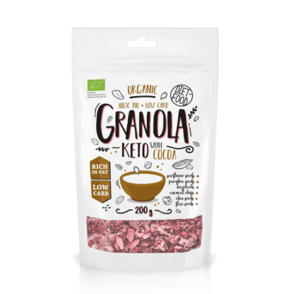 Diet Food Bio Keto Granola Kakao I Olejkiem Pomarańczowym - 200g